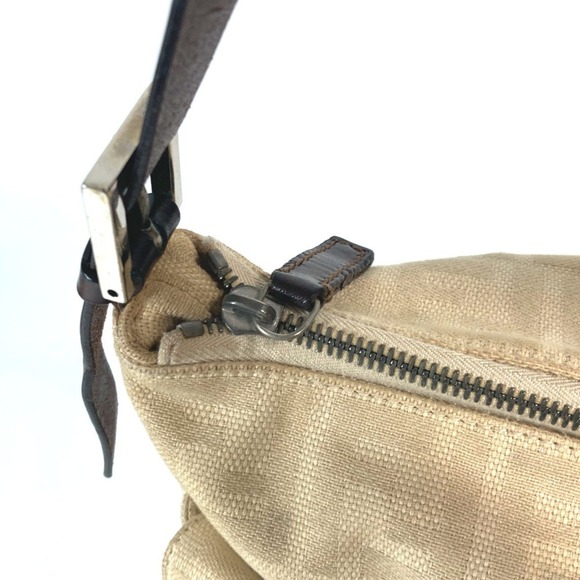 FENDI Cream Leather Zucca Shoulder Bag - Picture 11 of 16